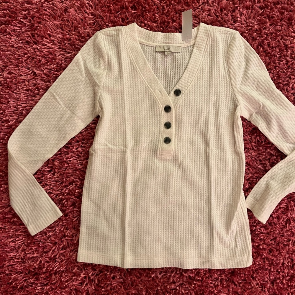 Henley waffle shirt from Loft- size S